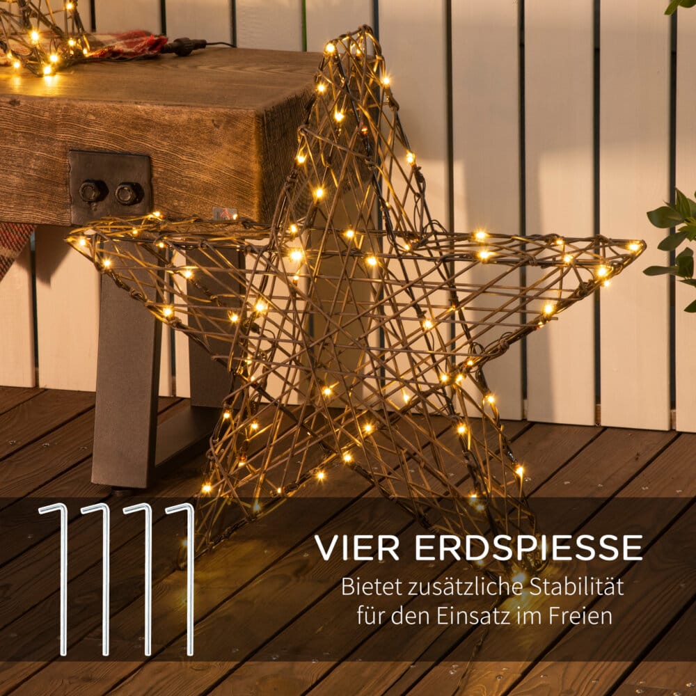 2er Set Weihnachtsstern XXL 160 Leds 80cm