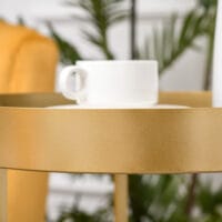 2er-Set Couchtisch mit erhöhtem Rand Retrodesign Gold