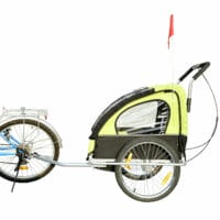 2in1 Fahrradanhänger Kinderanhänger Jogger Kinderfahrradanhänger Grün-Schwarz
