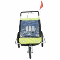 2in1 Fahrradanhänger Kinderanhänger Jogger Kinderfahrradanhänger Grün-Schwarz