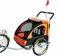 2in1 Fahrradanhänger Kinderanhänger Jogger Kinderfahrradanhänger Orange