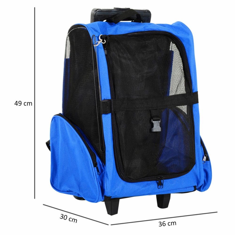 2in1 Hunde Trolley Tragetasche Hunde Rucksack blau