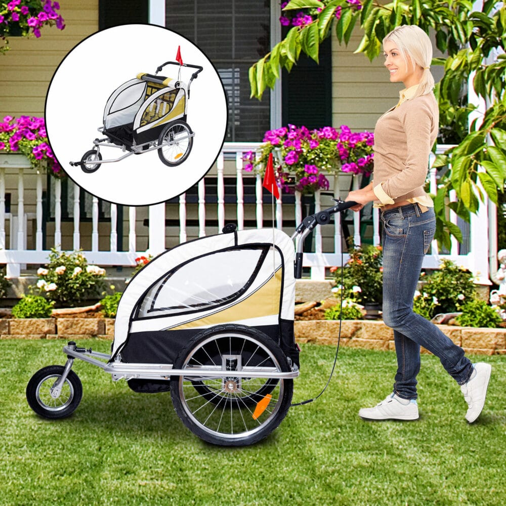 2in1 Kinderanhänger Fahrradanhänger Jogger Kinderfahrradanhänger
