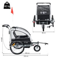 2in1 Kinderanhänger Fahrradanhänger Jogger Kinderfahrradanhänger