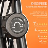 Roter 2-in-1 klappbarer Heimtrainer mit LCD-Display.