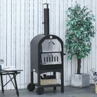 2in1 Pizzaofen Holzkohlegrill BBQ mit Thermometer H: 161cm