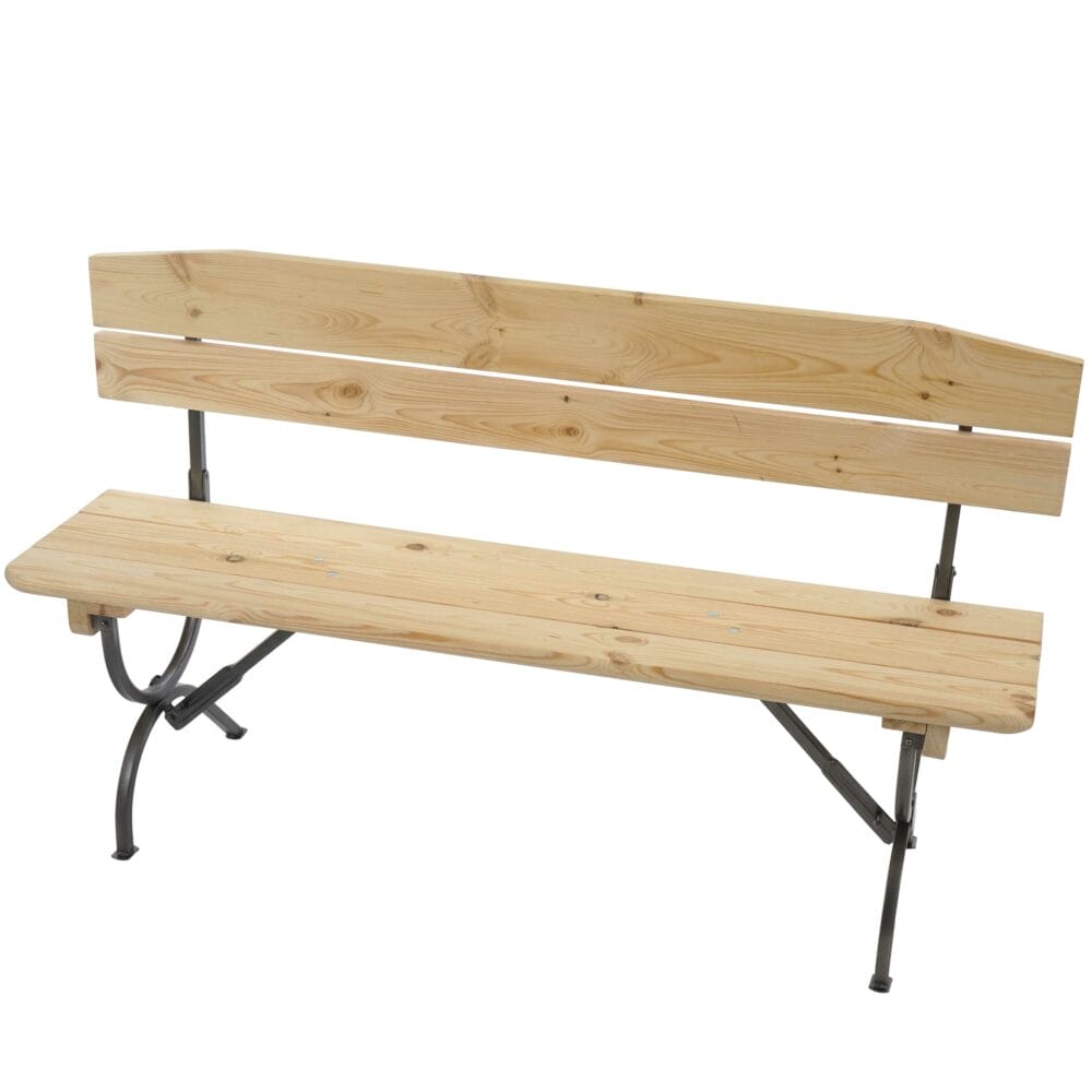 2x Bank mit Lehne für Biertischgarnitur Festzeltgarnitur Linz, natur 180 cm