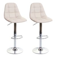 2x Barhocker Barstuhl creme-beige Kunstleder