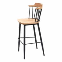 2x Barhocker Industrial Chic ~ Massivholz hell