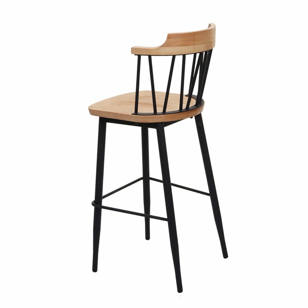 2x Barhocker Industrial Chic ~ Massivholz hell