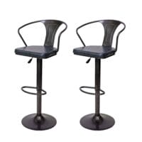 2x Barhocker Industrial drehbar höhenverstellbar vintage schwarz-grau