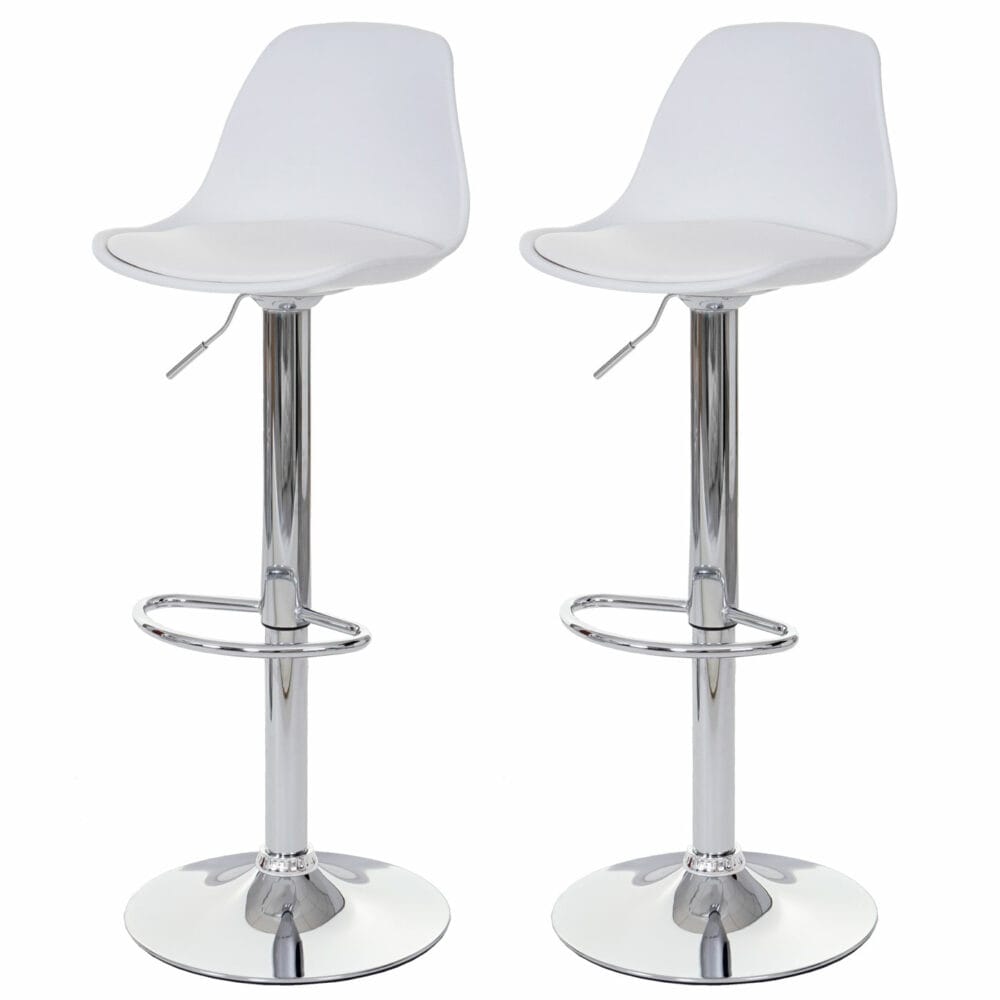 2x Barhocker Tresenhocker Kunstleder ~ weiss