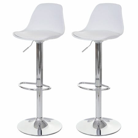 2x Barhocker Tresenhocker Kunstleder ~ weiss