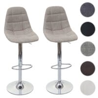 2x Barhocker Tresenhocker creme-grau Textil