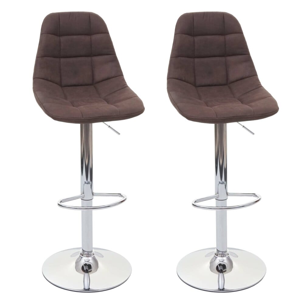 2x Barhocker Tresenhocker vintage dunkelbraun Textil