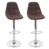 2x Barhocker Tresenhocker vintage dunkelbraun Textil
