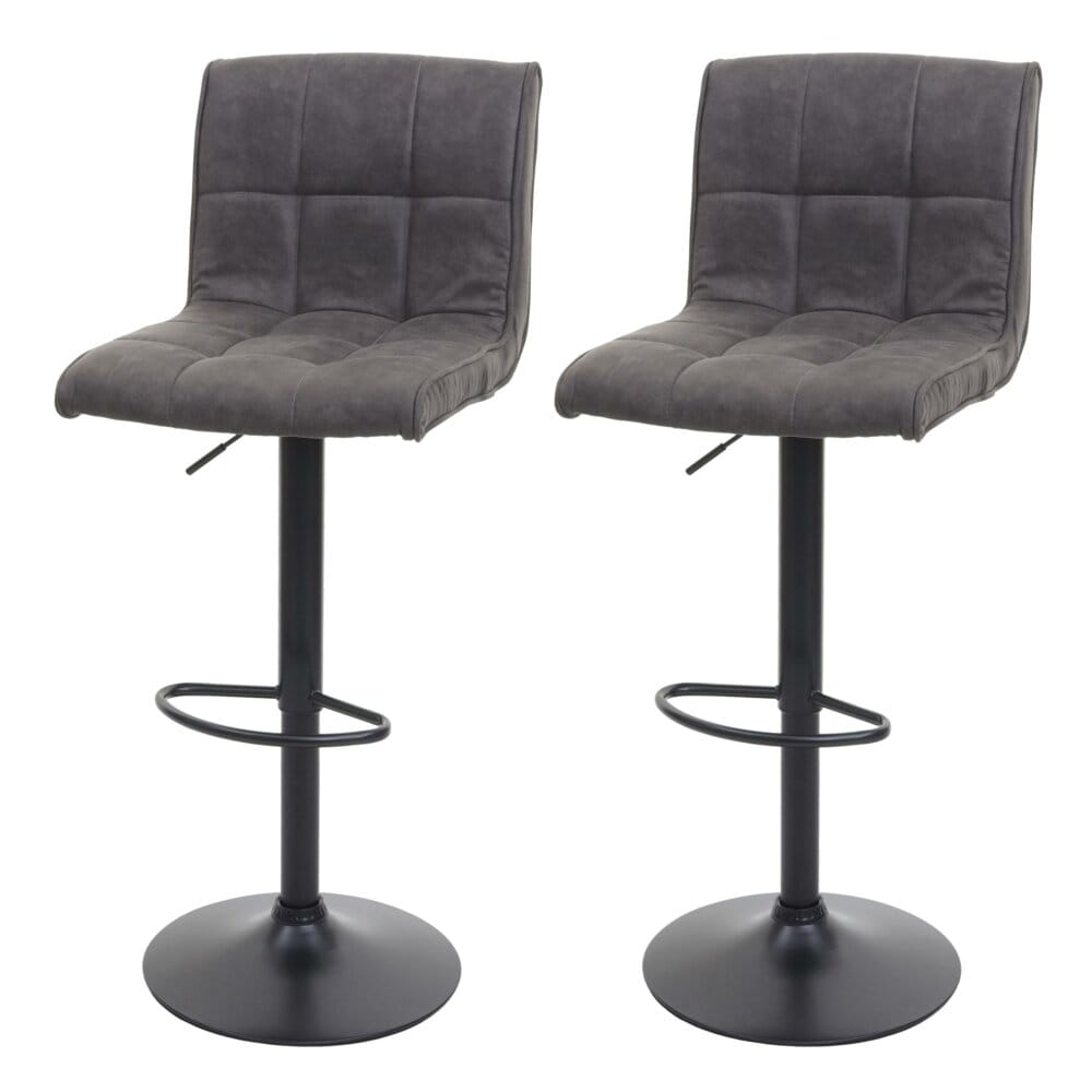 2x Barhocker Wildlederimitat - vintage dunkelgrau