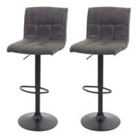 2x Barhocker Wildlederimitat - vintage dunkelgrau