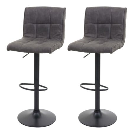 2x Barhocker Wildlederimitat - vintage dunkelgrau