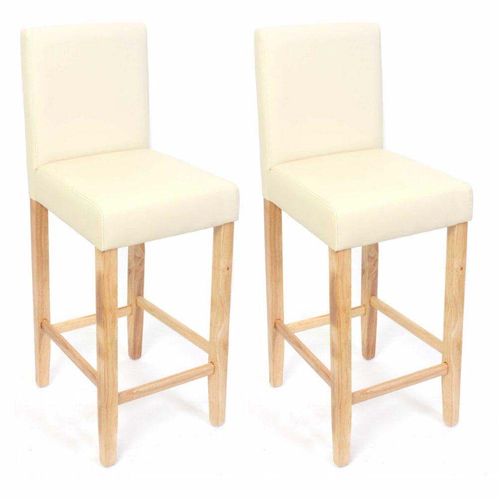 2x Barhocker ~ creme helle Füsse