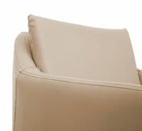 2x Barhocker mit Fussablage Metall - Kunstleder taupe-beige