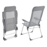 2x Campingstuhl Errenteria 2er Set Hellgrau