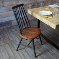 2x Esszimmerstuhl Industrial Chic ~ Massivholz dunkel