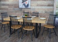 2x Esszimmerstuhl Industrial Chic ~ Massivholz hell