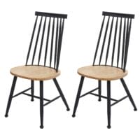 2x Esszimmerstuhl Industrial Chic ~ Massivholz hell