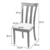 2x Esszimmerstuhl, Küchenstuhl, Stoff/Textil Massiv-Holz ~ helles Gestell,grau