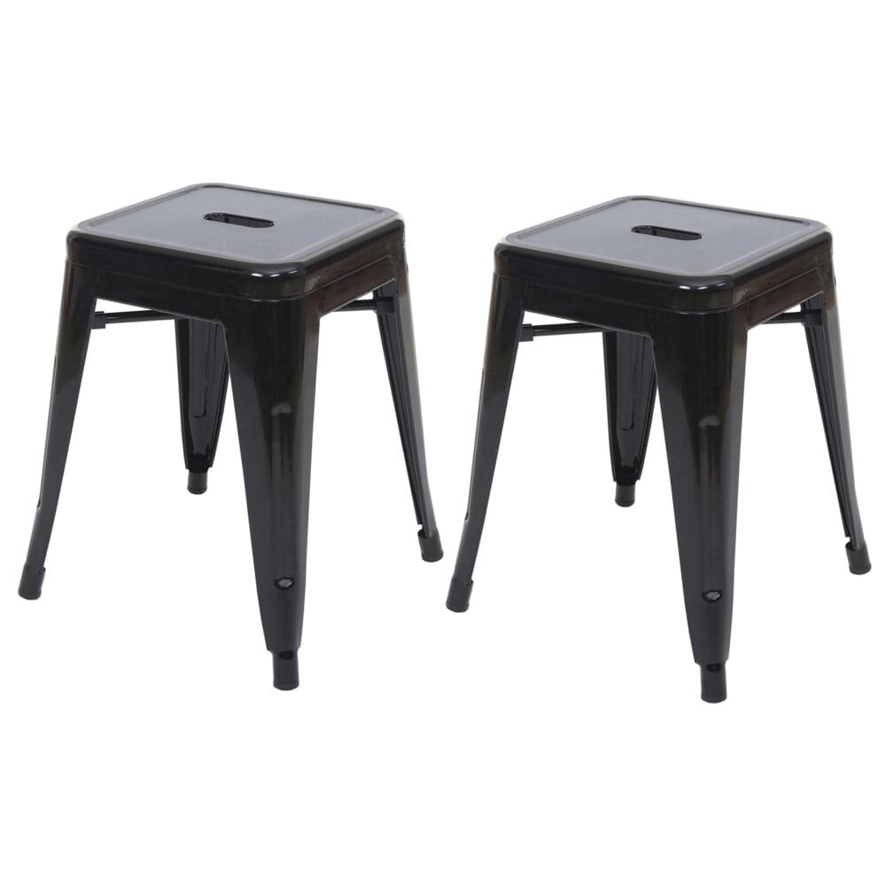 2x Hocker Sitzhocker Metall Industriedesign stapelbar