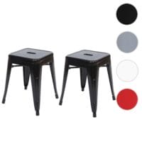 2x Hocker Sitzhocker Metall Industriedesign stapelbar