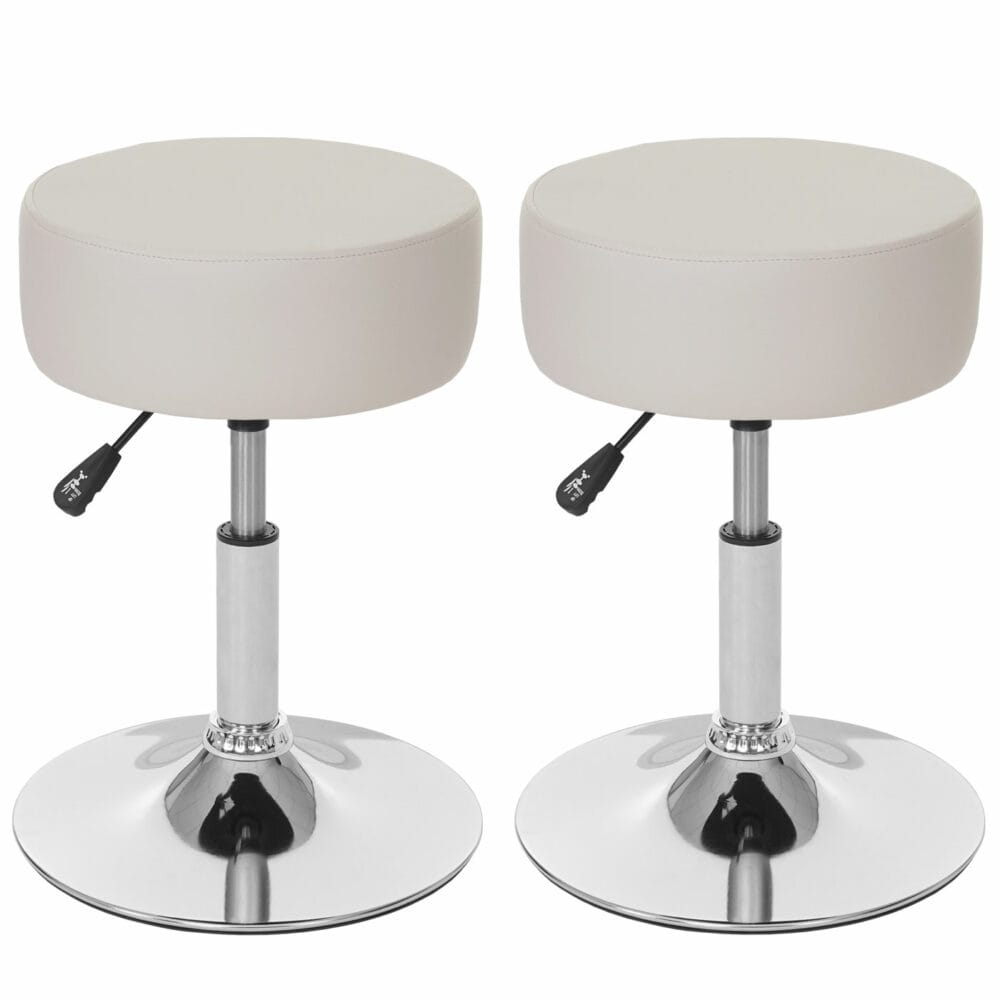 2x Hocker Sitzhocker höhenverstellbar Ø 35cm Kunstleder