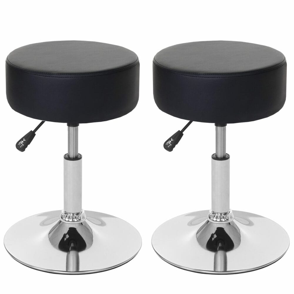 2x Hocker Sitzhocker höhenverstellbar Ø 35cm Kunstleder