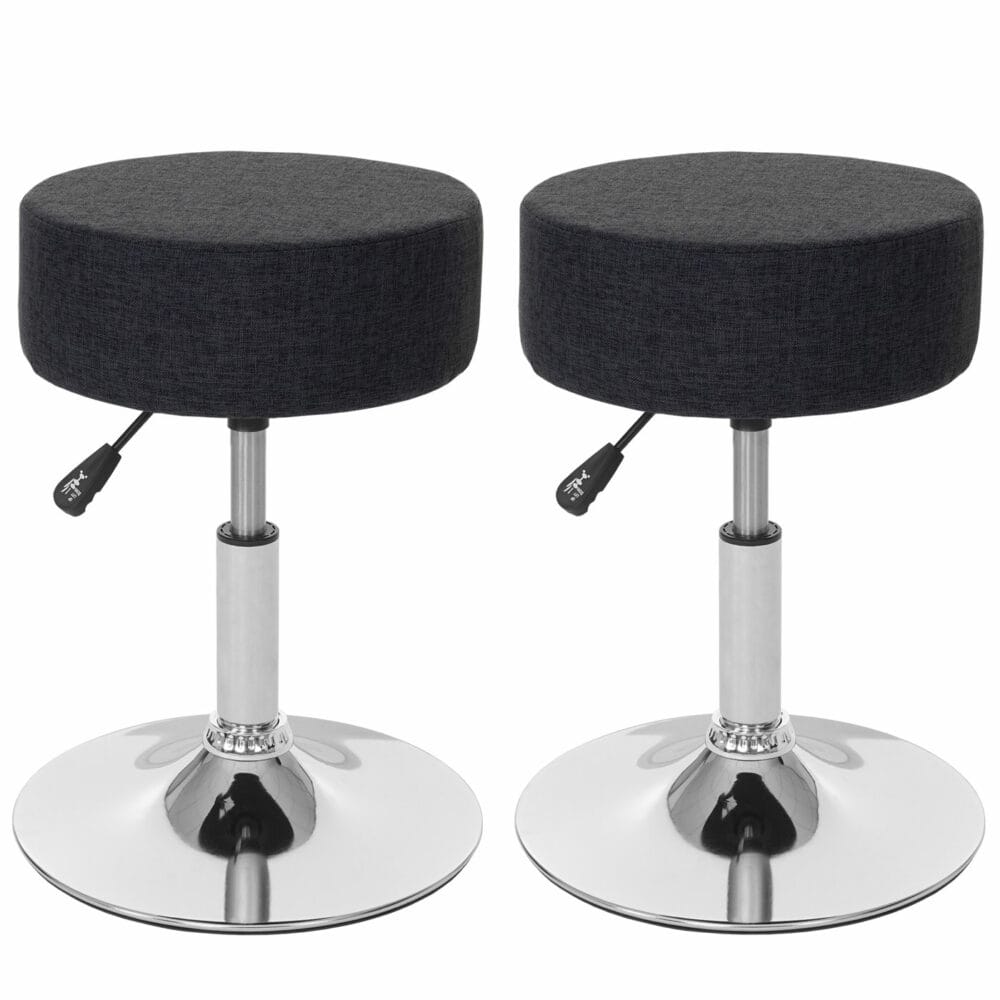 2x Hocker Sitzhocker höhenverstellbar Ø 35cm Textil