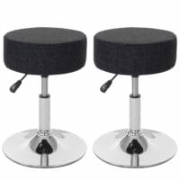 2x Hocker Sitzhocker höhenverstellbar Ø 35cm Textil