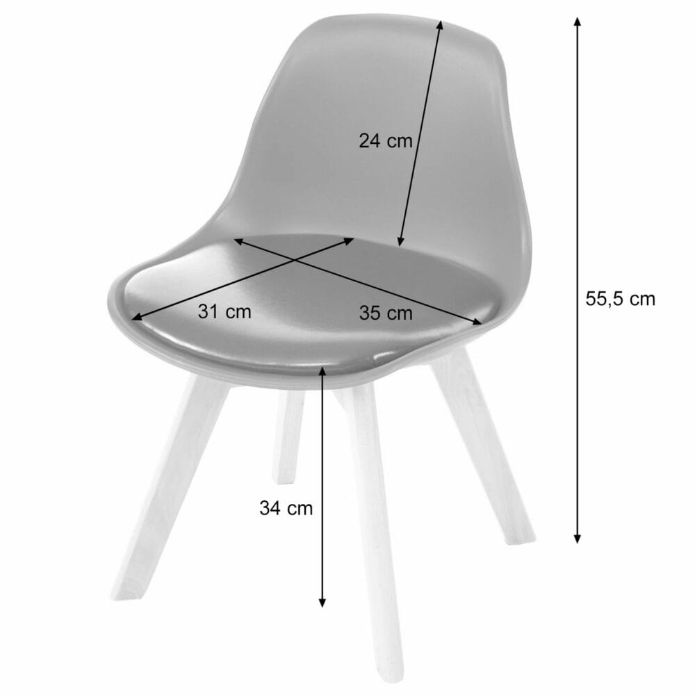2x Kinderstuhl Kinderhocker 55x38x39cm rot