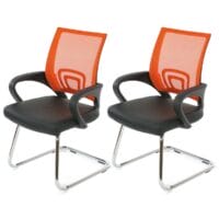 2x Konferenzstuhl Bürostuhl Besucherstuhl ~ orange