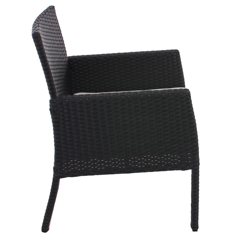 2x Poly-Rattan Sessel Gartensessel Sanremo inkl. Sitzkissen anthrazit