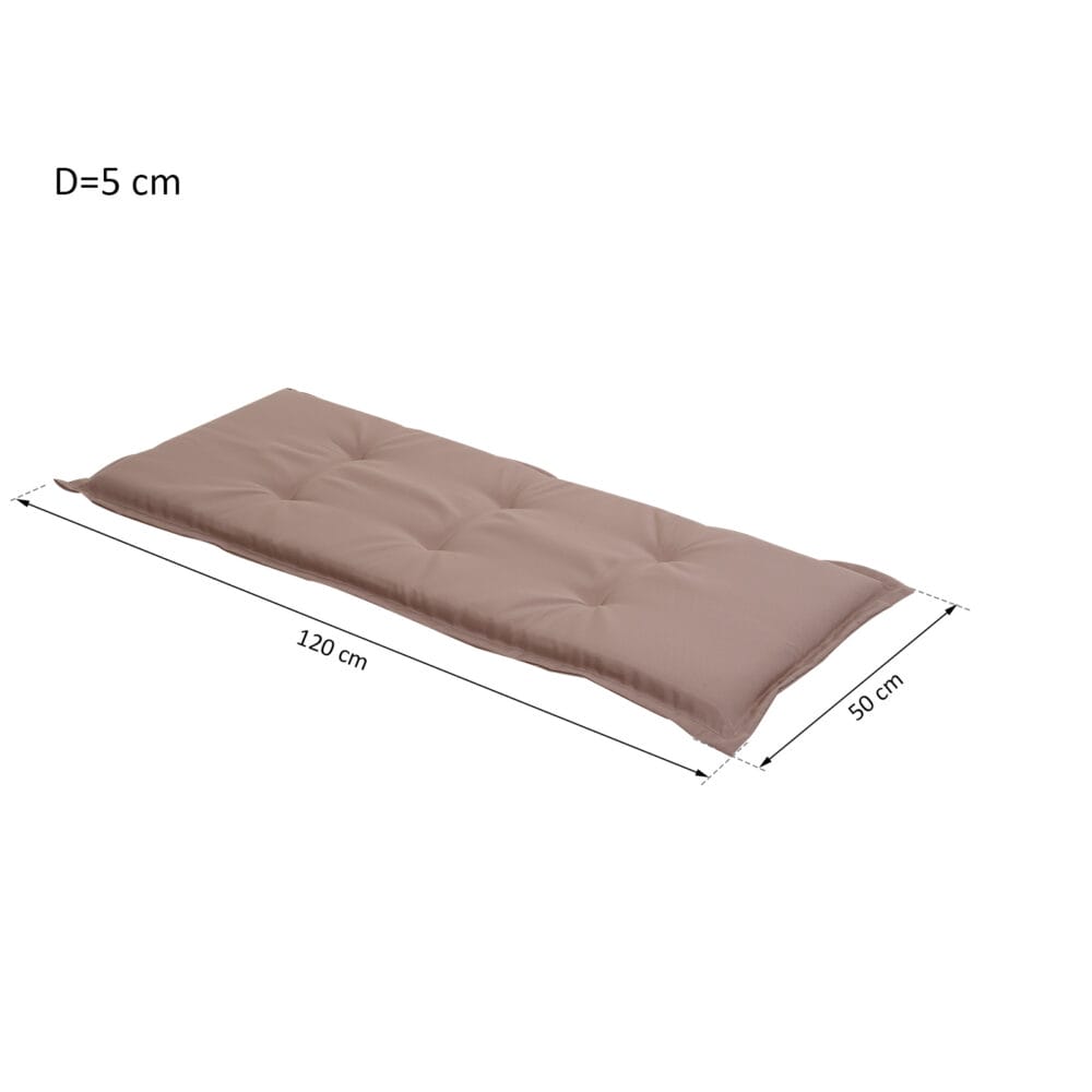 2x Sitzkissen Auflage für Gartenbank Bankauflage L: 120cm Beige