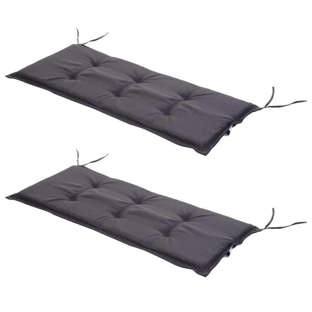 2x Sitzkissen Auflage für Gartenbank Bankauflage L: 120cm Grau