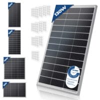 2x Solarpanel Monokristallin - 130W 18V für 12V Batterien Photovoltaik