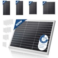 2x Solarpanel Monokristallin - 50W 18V für 12V Batterien Photovoltaik
