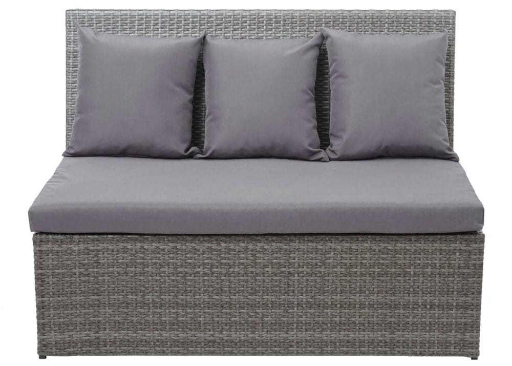 2x Rattan 2er Sofa Lounge-Gartenbank Gastronomie 120cm JAM-G16