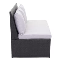 2x Rattan 2er Sofa Lounge-Gartenbank Gastronomie 120cm JAM-G16