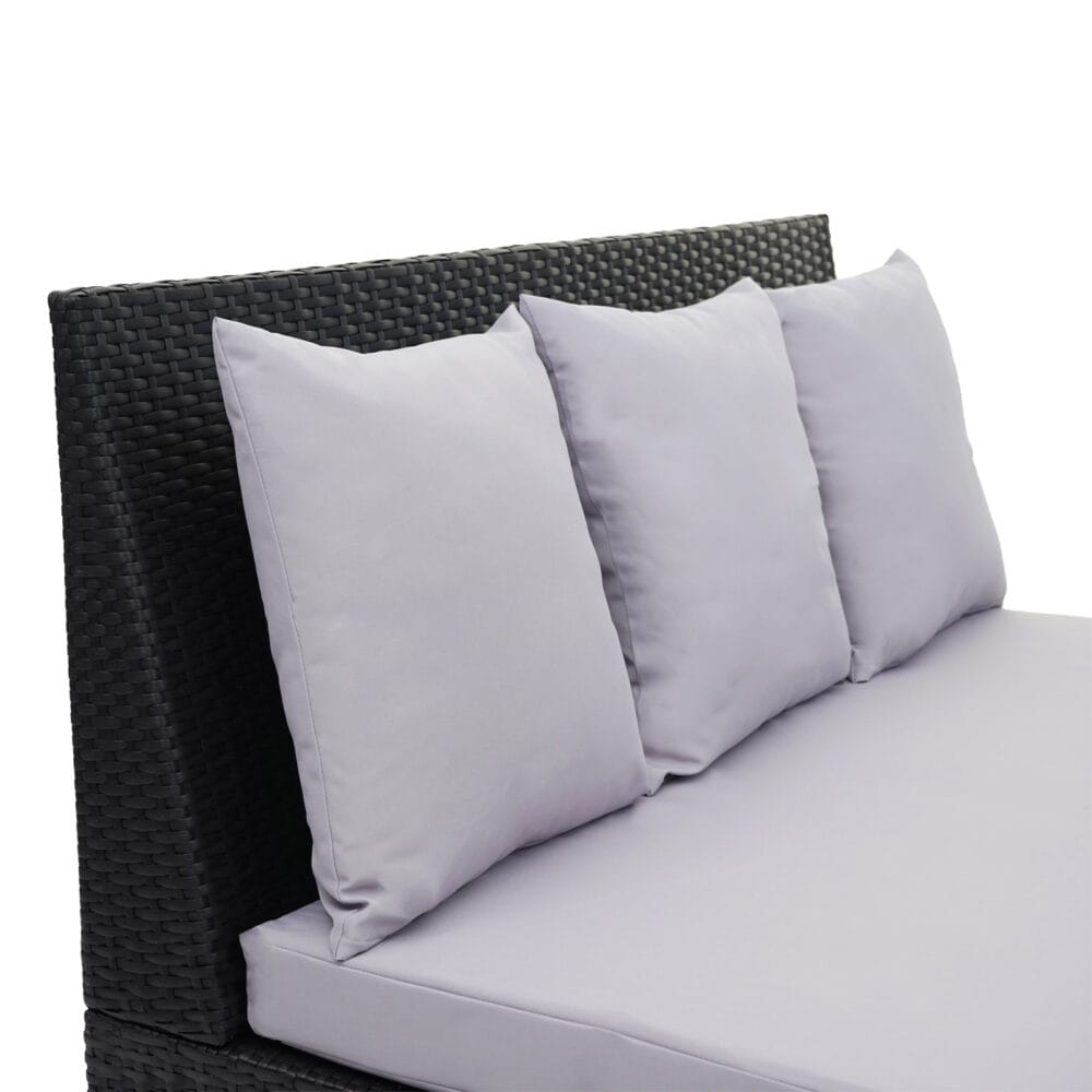 2x Rattan 2er Sofa Lounge-Gartenbank Gastronomie 120cm JAM-G16