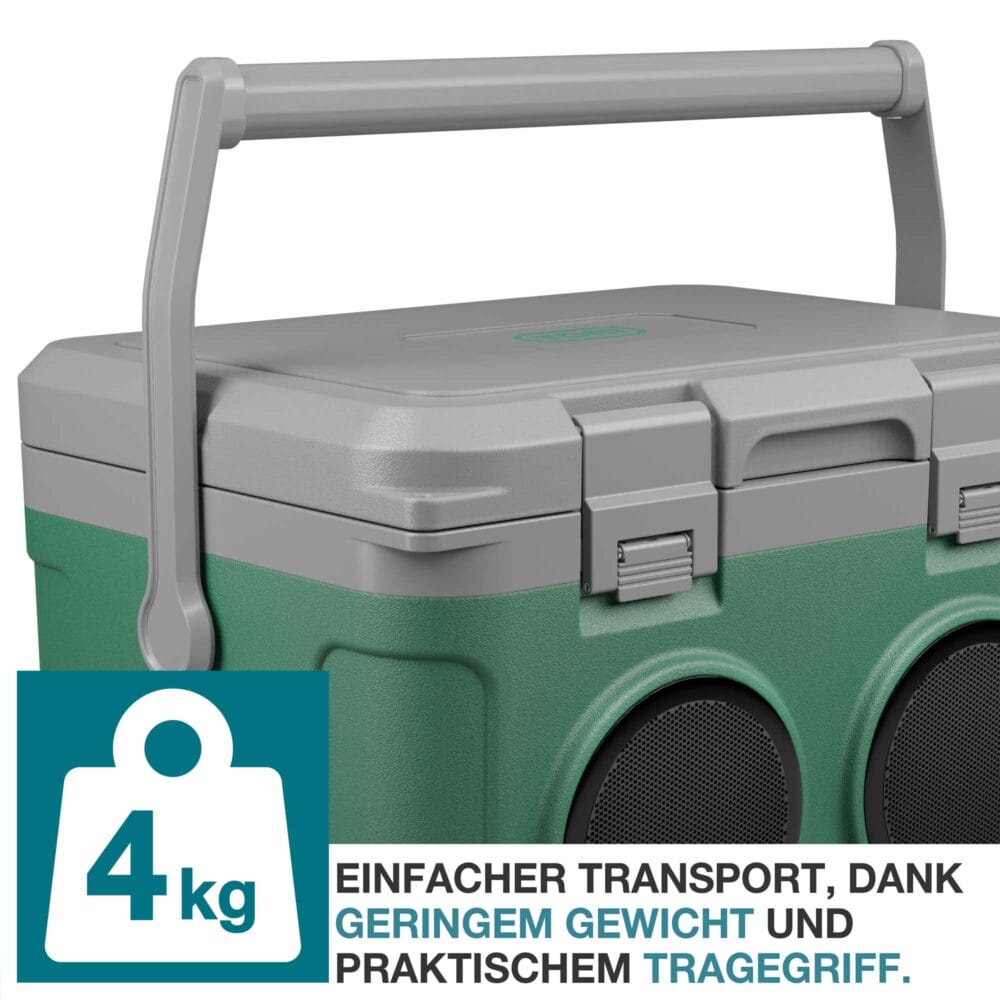 Bluetooth Kühlbox 21 Liter, tragbar und multifunktional als Musikkühlbox.