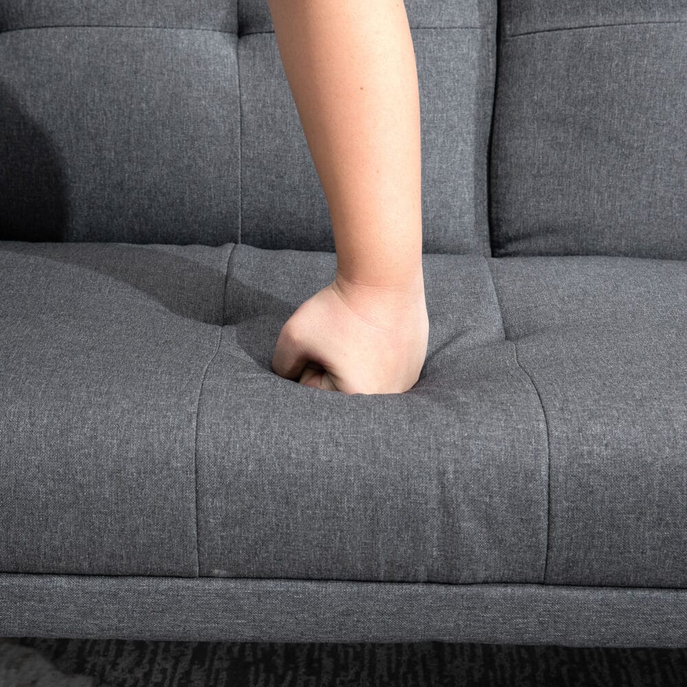 3-Sitzer Sofa Gästebett mit Becherhalter Dunkelgrau - Sofa mit Becherhalter und Gästebettfunktion, Dunkelgrau.