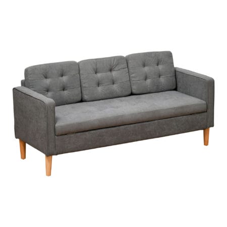 3-Sitzer Sofa mit Stauraum 166.5x62x82cm Grau - Grosszügiges Sofa mit Stauraum für zusätzlichen Platz.