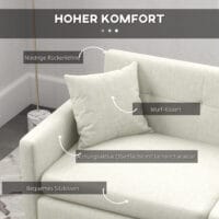 3-Sitzer Sofa mit Zierkissen & Seitentasche 165x73x72cm - Sofa mit zusätzlichen Kissen und praktischer Tasche.